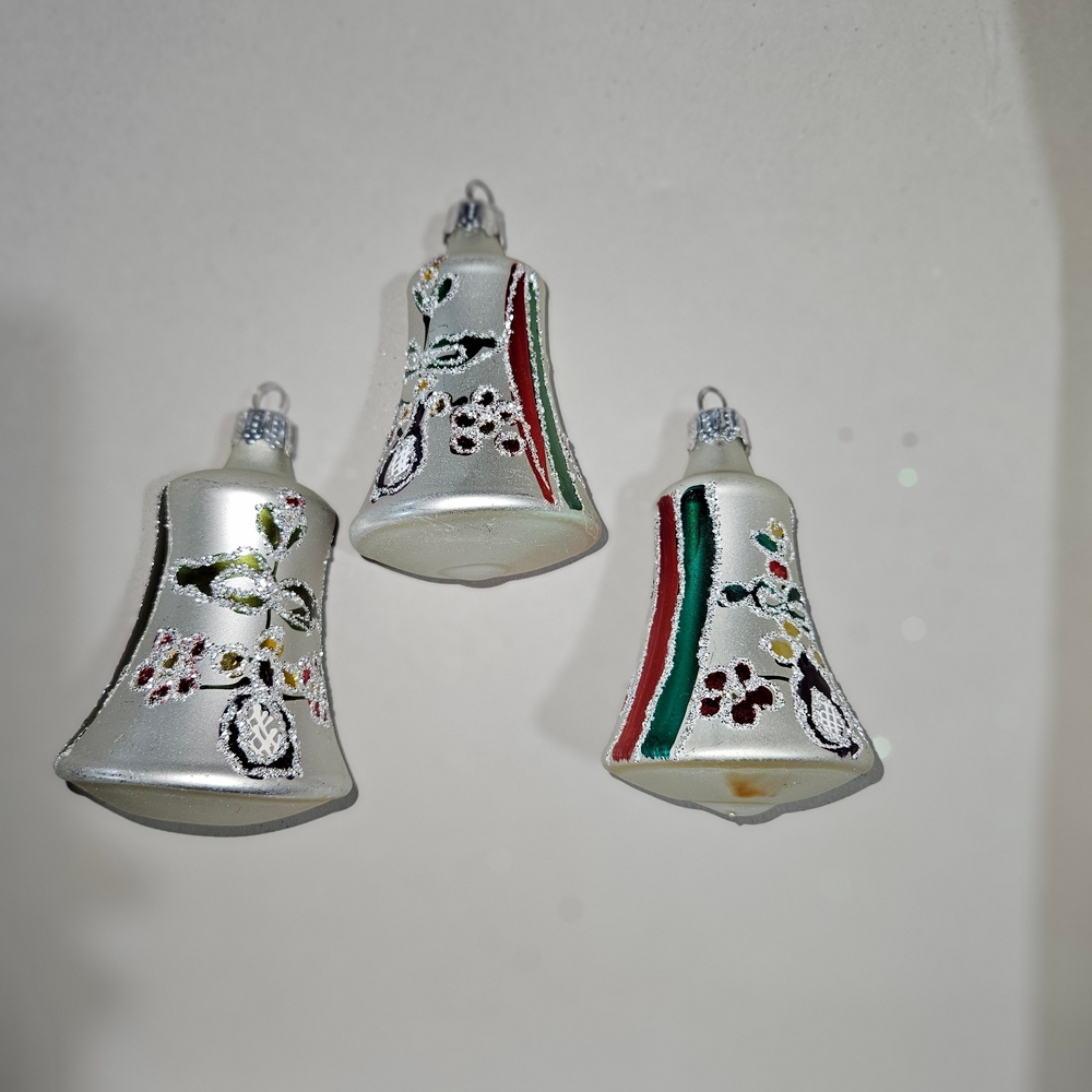 Festive Silver Bell Ornaments